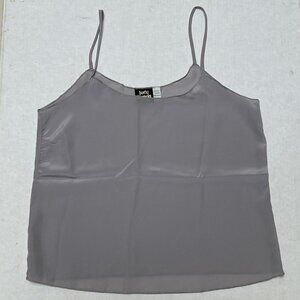 Judy Knapp Satin Tank Top Womens Medium Lightweight Gray Y2K Feminine Flowy
